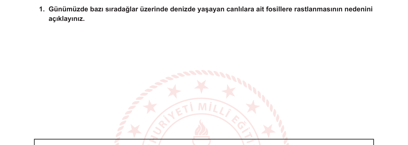 Coğrafya sorusu 1 — İç Kuvvetler — Levha Tektoniği ve Orojenik Hareketler / Jeolojik Devirler