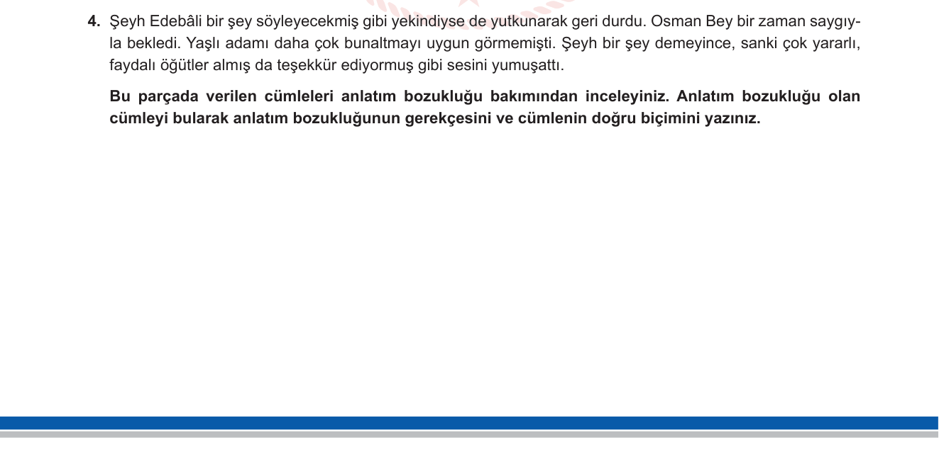 Türk Dili ve Edebiyatı sorusu 4 — 