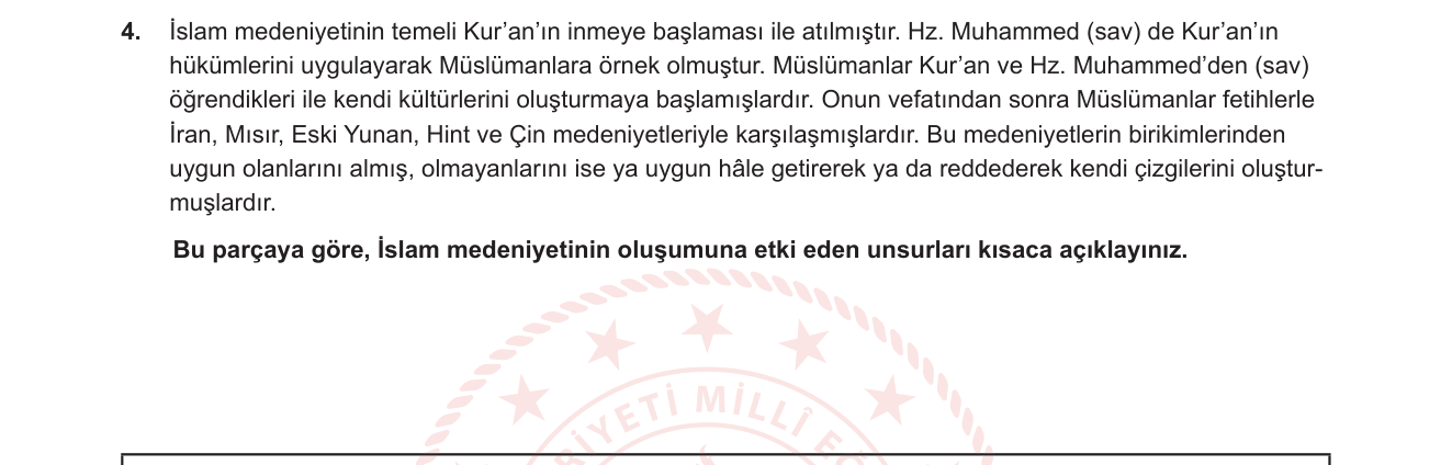 Din Kültürü ve Ahlak Bilgisi sorusu 8 — 