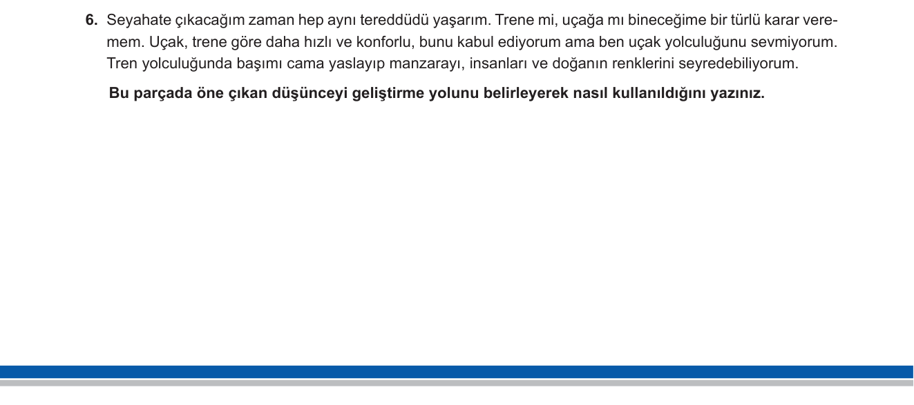 Türkçe sorusu 6 — 