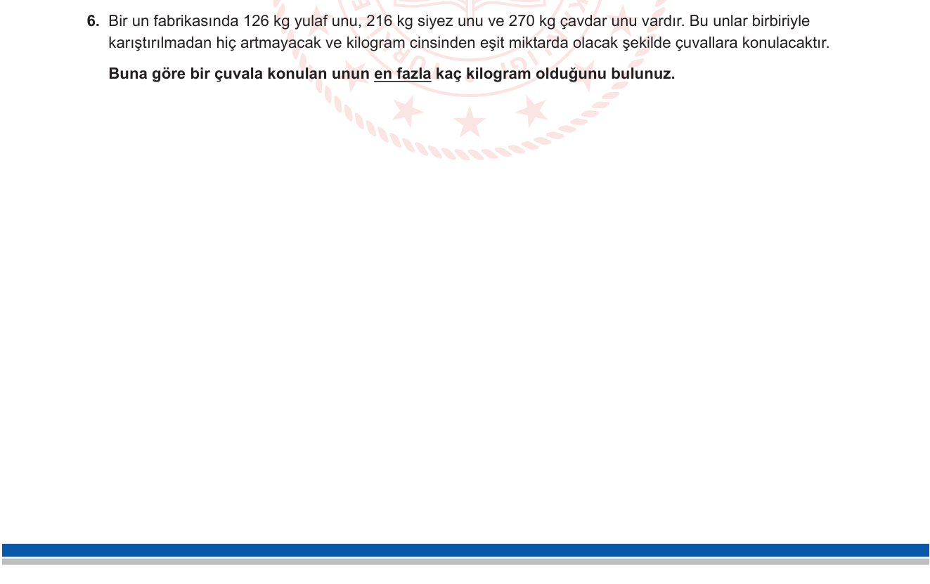 Matematik sorusu 6 — Sayı Teorisi — EBOB (En Büyük Ortak Bölen), Asal Çarpanlara Ayırma