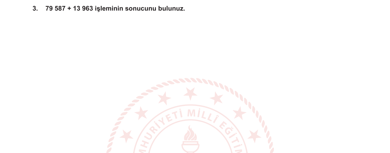 Matematik sorusu 16 — Doğal sayılarda toplama işlemi (5. sınıf)