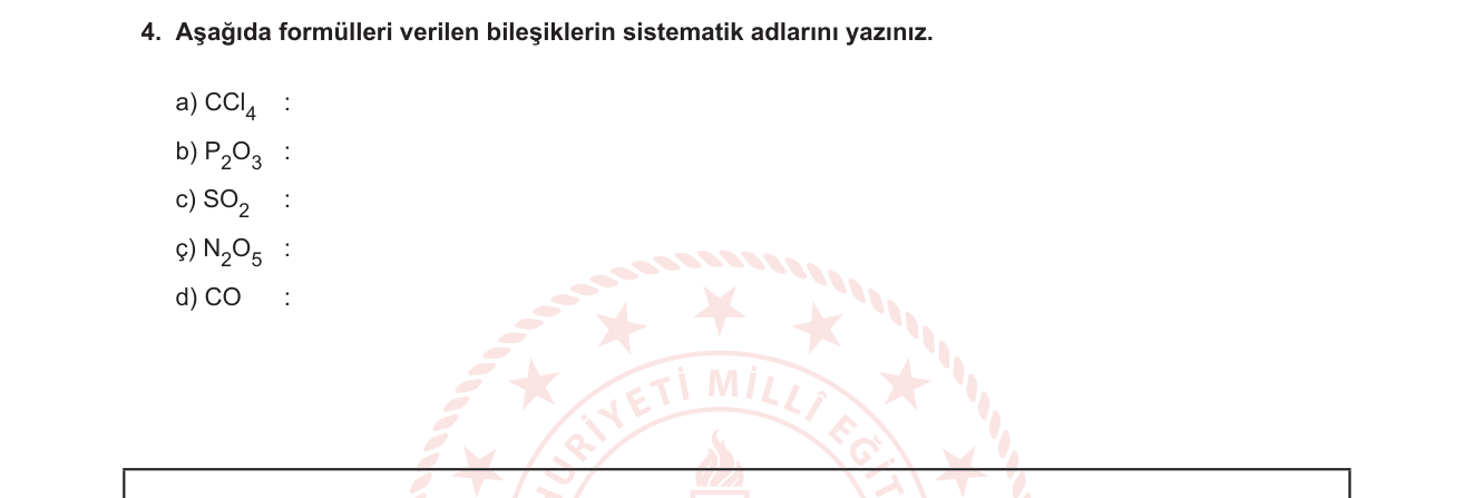 Kimya sorusu 4 — 