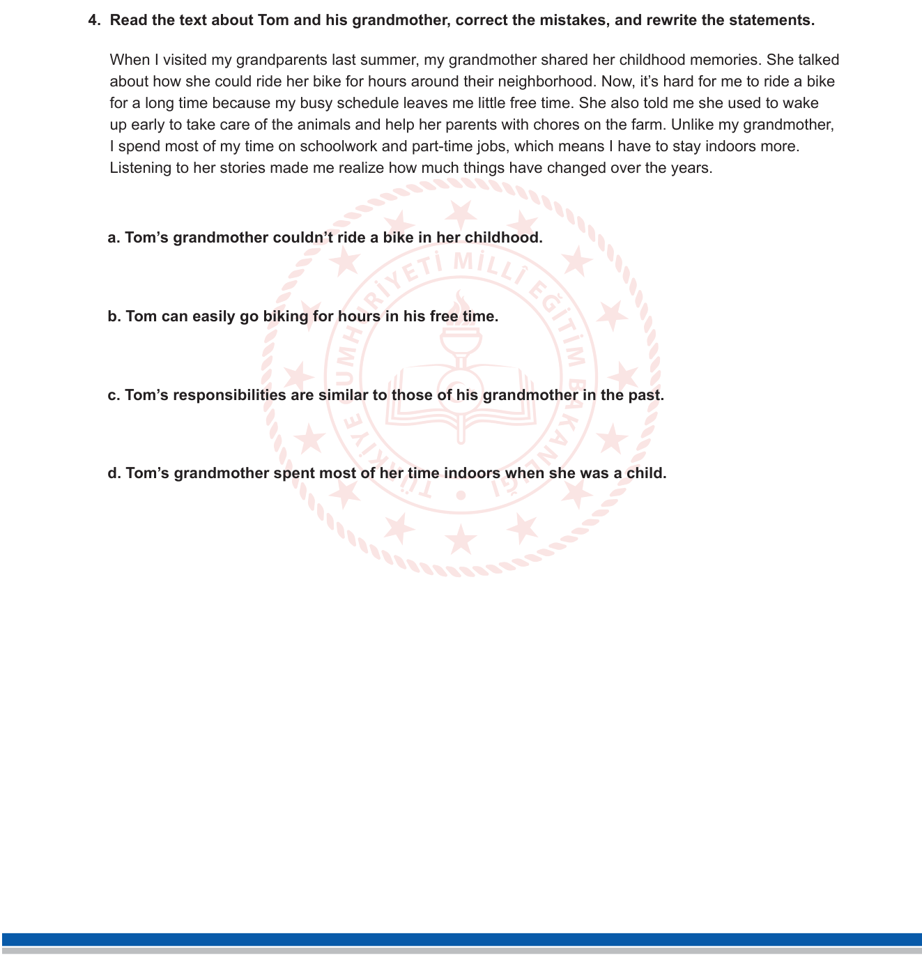 İngilizce sorusu 4 — Reading Comprehension — Error Correction / True-False-Correction