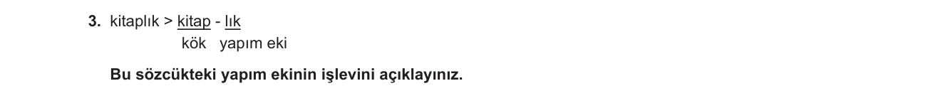 Türkçe sorusu 9 — 