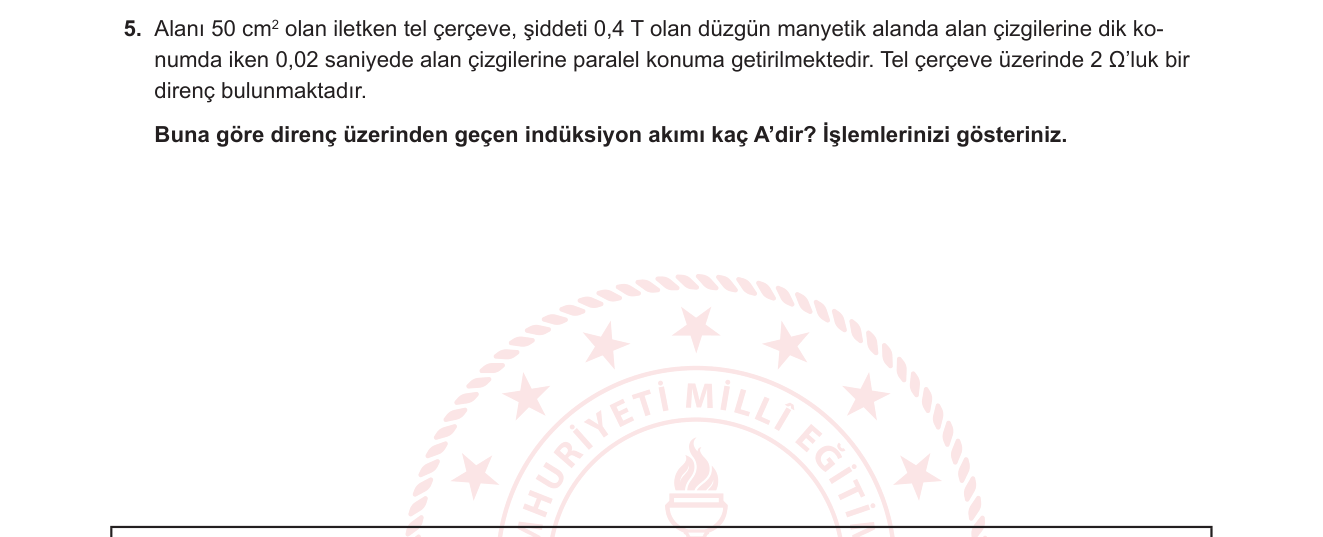 Fizik sorusu 10 — 