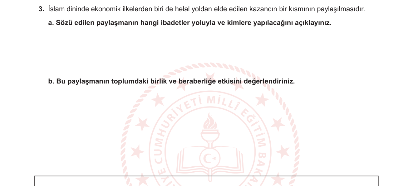 Din Kültürü ve Ahlak Bilgisi sorusu 13 — 
