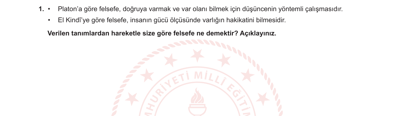 Felsefe sorusu 8 — Felsefenin tanımı — düşünürler arası karşılaştırma ve sentez (10. Sınıf Felsefe — Ünite 1)
