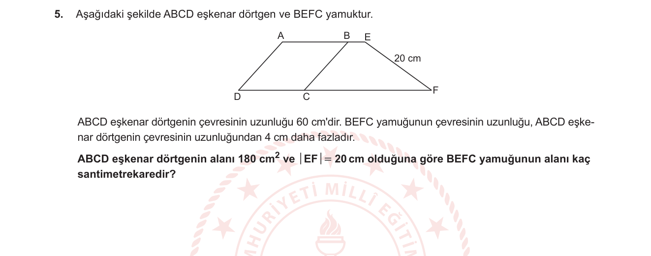 Matematik sorusu 15 — 