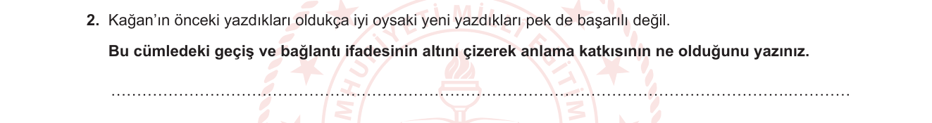 Türkçe sorusu 26 — 
