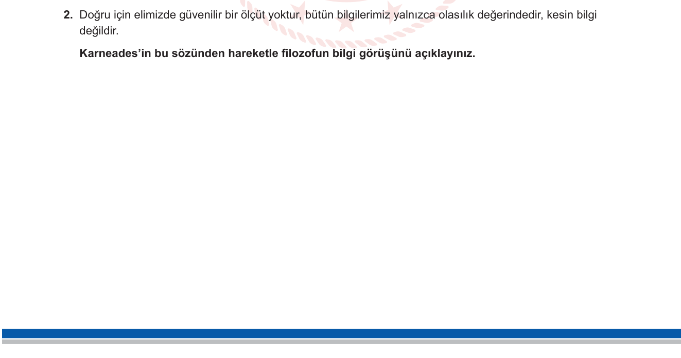 Felsefe sorusu 1 — 