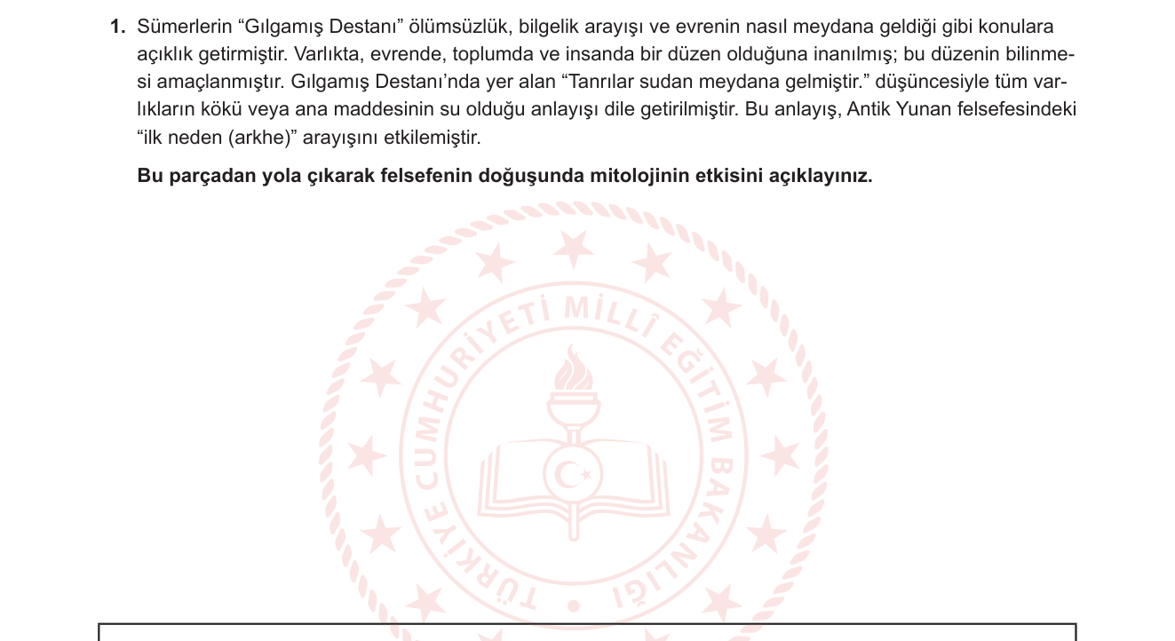 Felsefe sorusu 1 — Felsefenin Doğuşu — Mitoloji ve Felsefe İlişkisi / Arkhe Arayışı