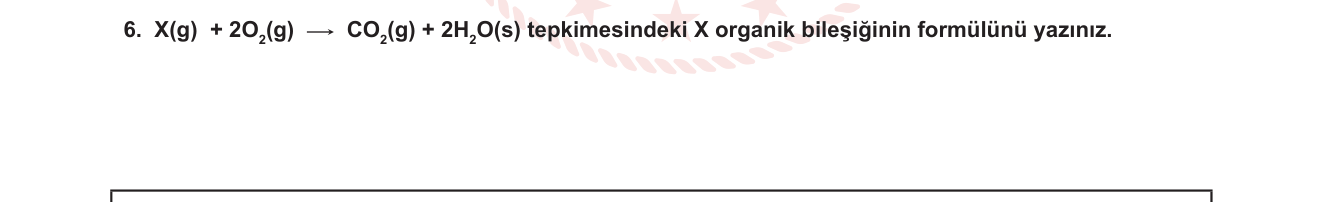 Kimya sorusu 14 — Organik Kimya — Yanma Tepkimeleri / Atom Dengesi