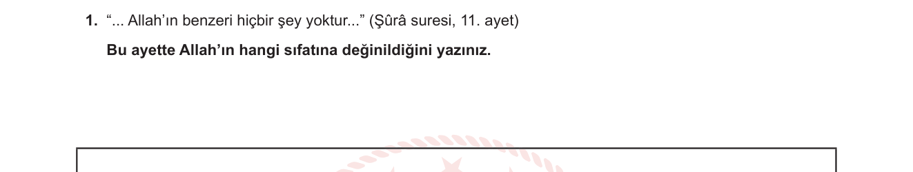 Din Kültürü ve Ahlak Bilgisi sorusu 9 — Allah'ın Sıfatları / Zati Sıfatlar / Muhalefetün li'l-havadis