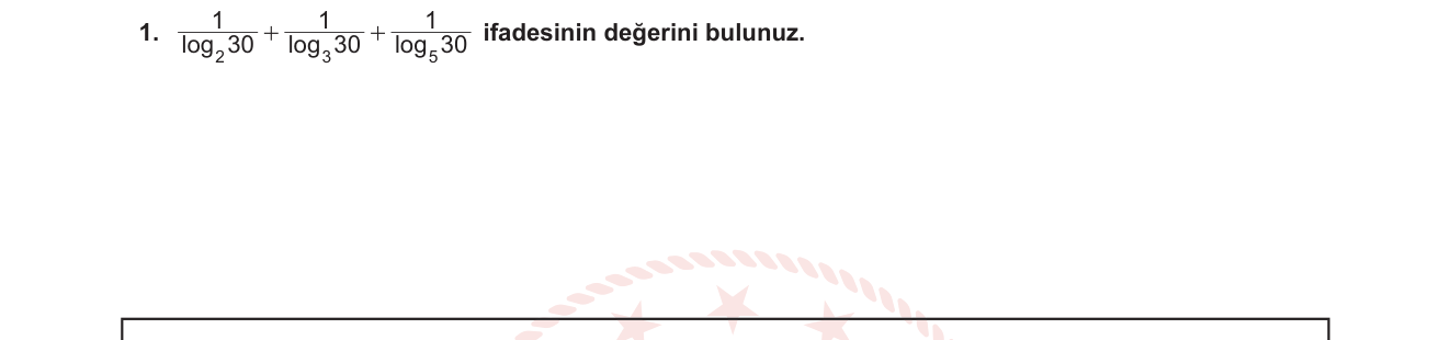Matematik sorusu 1 — Logaritma — Taban Değiştirme Kuralı ve Logaritma Özellikleri