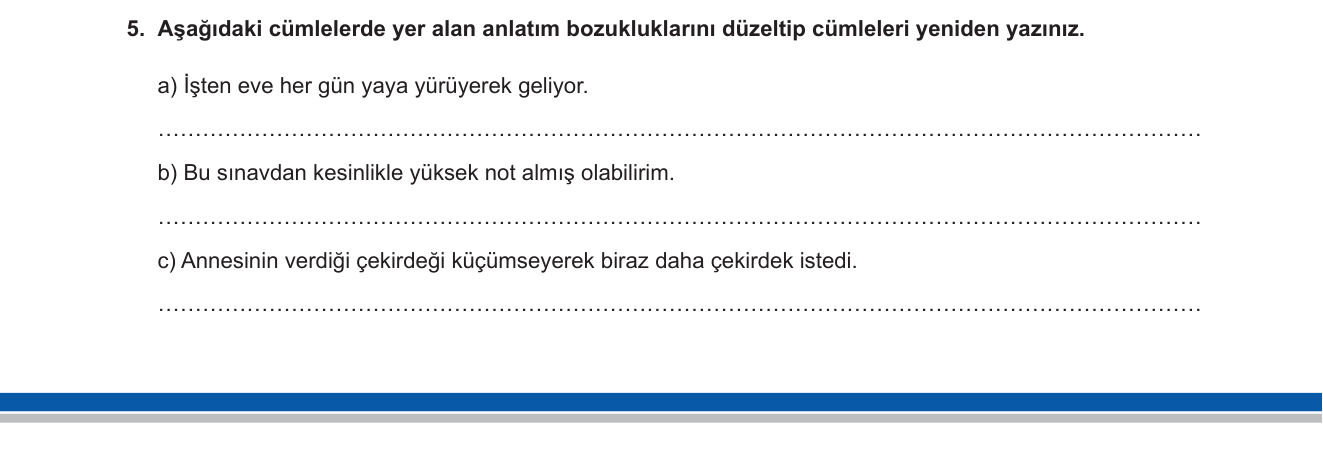 Türkçe sorusu 7 — Anlatım Bozuklukları (Anlam Yinelemesi, Mantık Çelişkisi, Duygu-Eylem Çelişkisi)