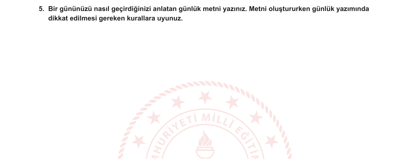 Türkçe sorusu 25 — Günlük yazma / Kişisel yazı türleri