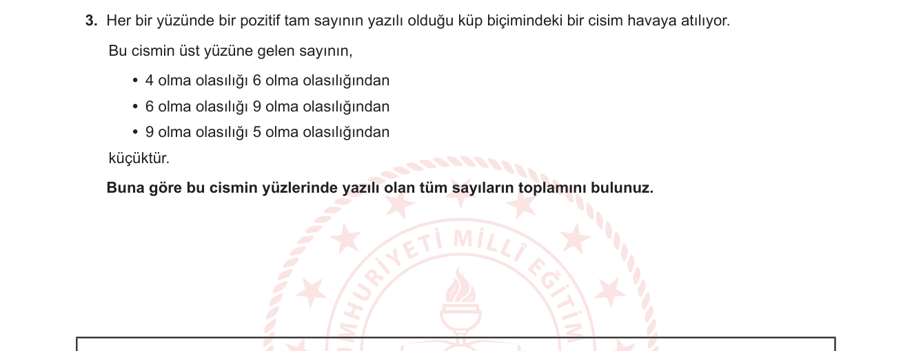 Matematik sorusu 23 — Olasılık ve sayma (tutarlılık analizi)