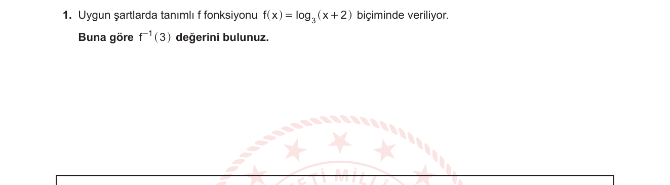 Matematik sorusu 18 — Logaritmik fonksiyon, ters fonksiyon, belirli değer (12. sınıf)