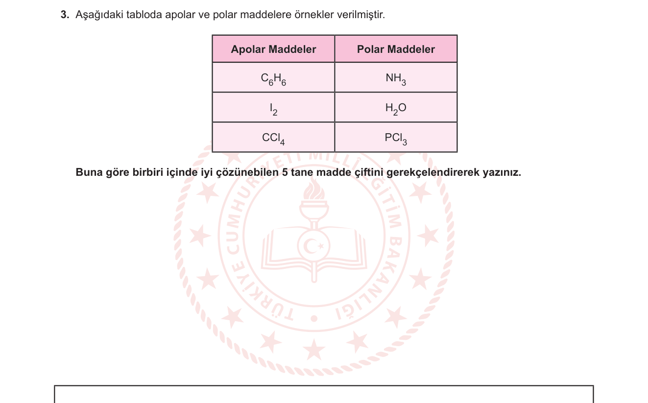 Kimya sorusu 3 — 
