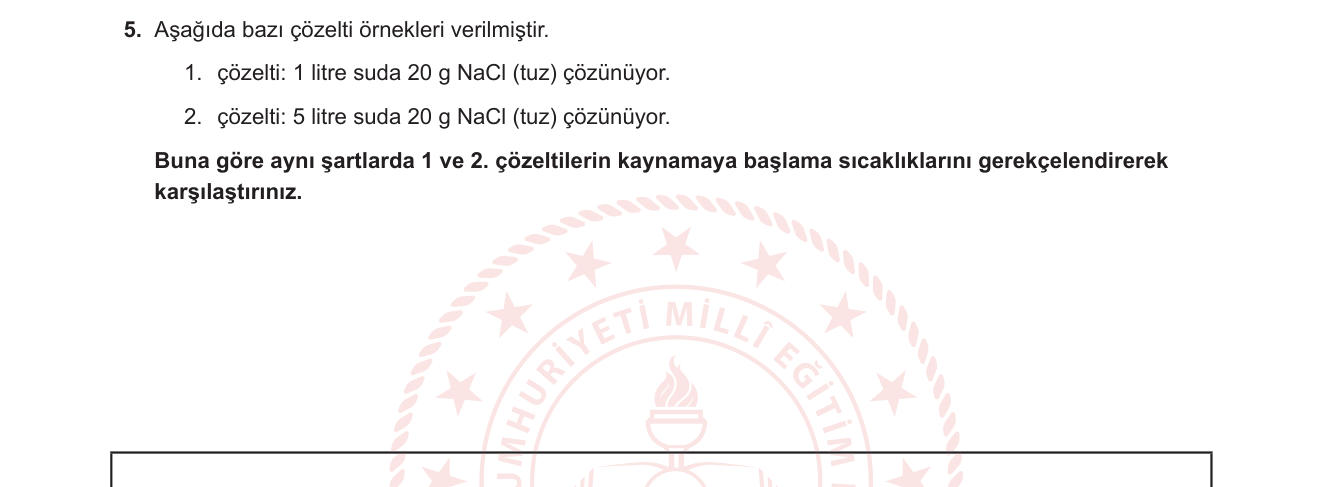 Kimya sorusu 5 — 