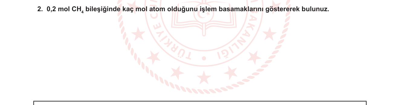 Kimya sorusu 13 — Mol Kavramı — Mol Bileşik ve Mol Atom İlişkisi
