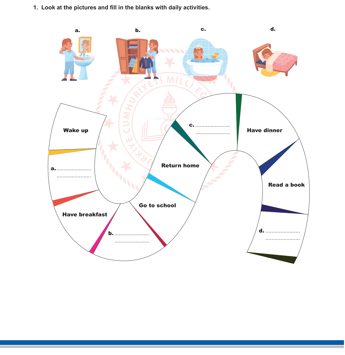 İngilizce sorusu 1 — İngilizce: Daily Routines / Günlük Aktiviteler