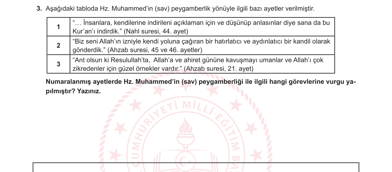 Din Kültürü ve Ahlak Bilgisi sorusu 9 — 