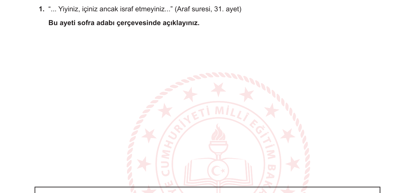 Din Kültürü ve Ahlak Bilgisi sorusu 7 — 