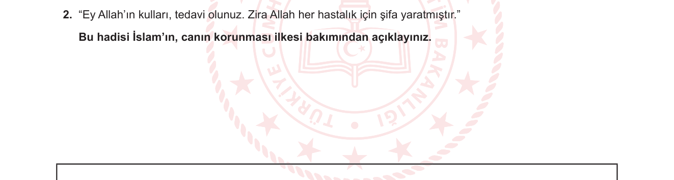 Din Kültürü ve Ahlak Bilgisi sorusu 1 — 