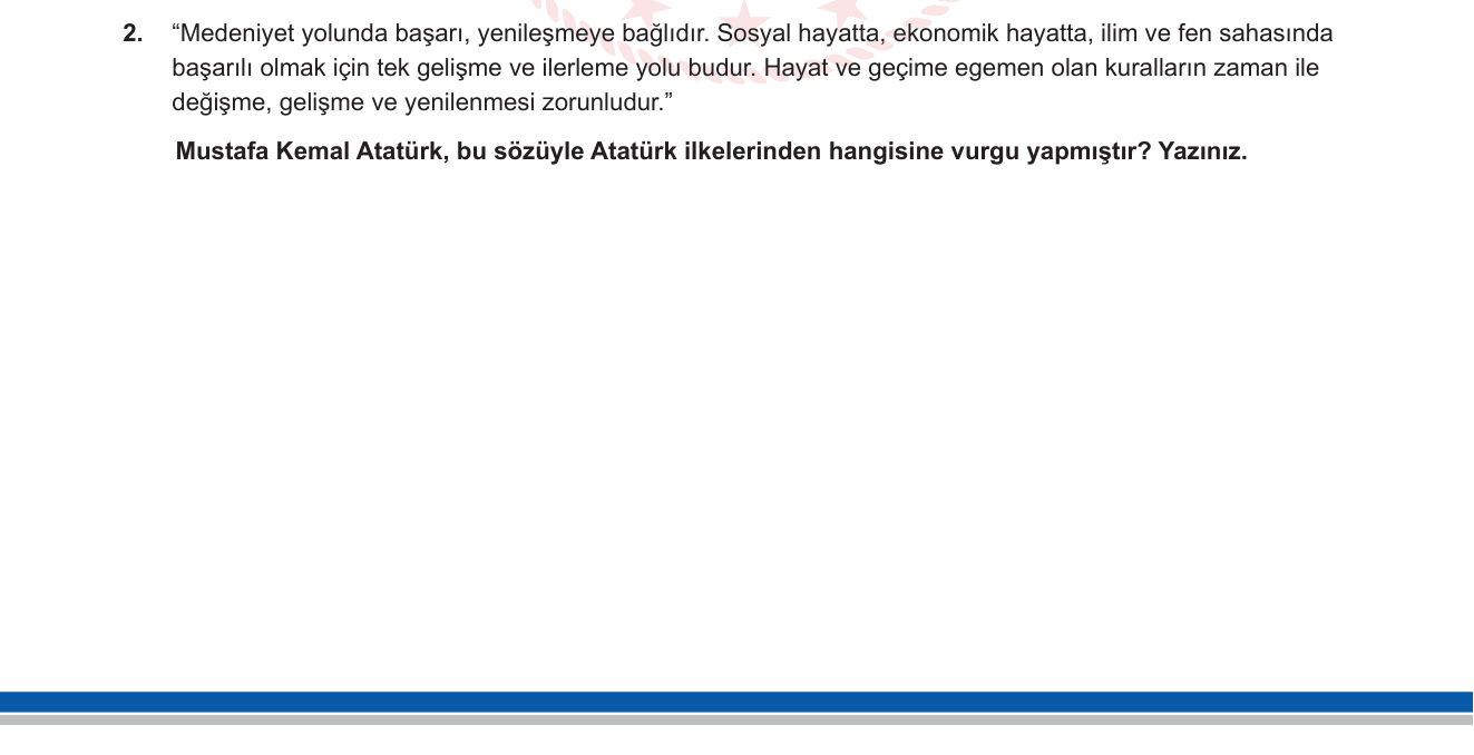 Sosyal Bilgiler sorusu 2 — 