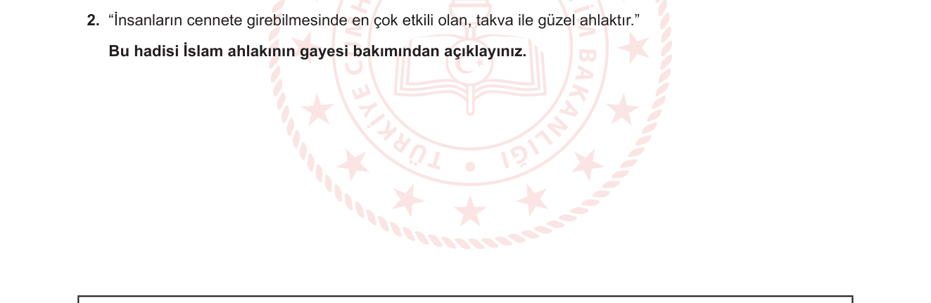 Din Kültürü ve Ahlak Bilgisi sorusu 7 — 