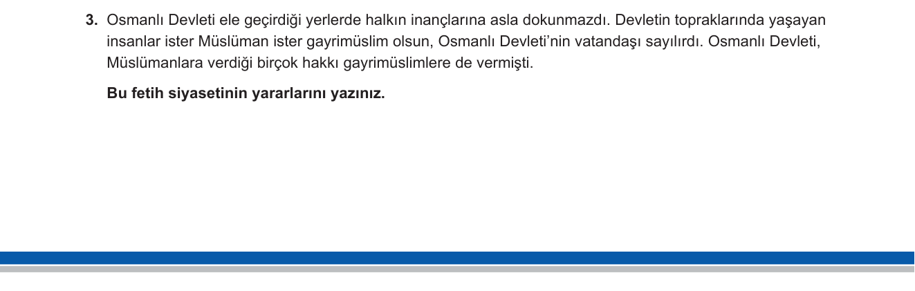 Sosyal Bilgiler sorusu 9 — Osmanlı Devleti'nin fetih ve yönetim politikası; hoşgörü anlayışı, millet sistemi (7. Sınıf Sosyal Bilgiler — Türk Tarihinde Yolculuk)