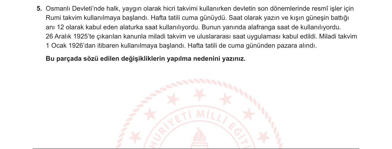Tarih sorusu 4 — 