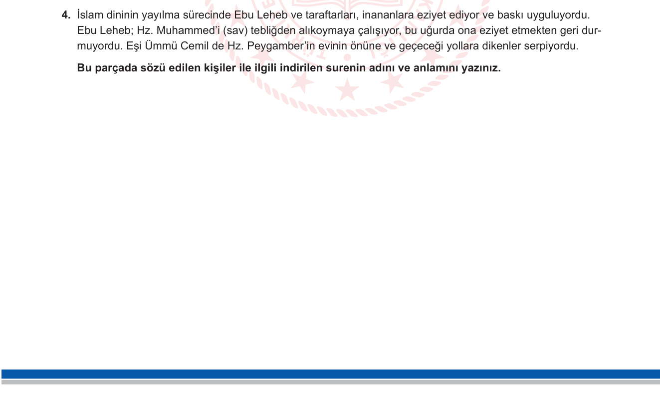 Din Kültürü ve Ahlak Bilgisi sorusu 16 — 