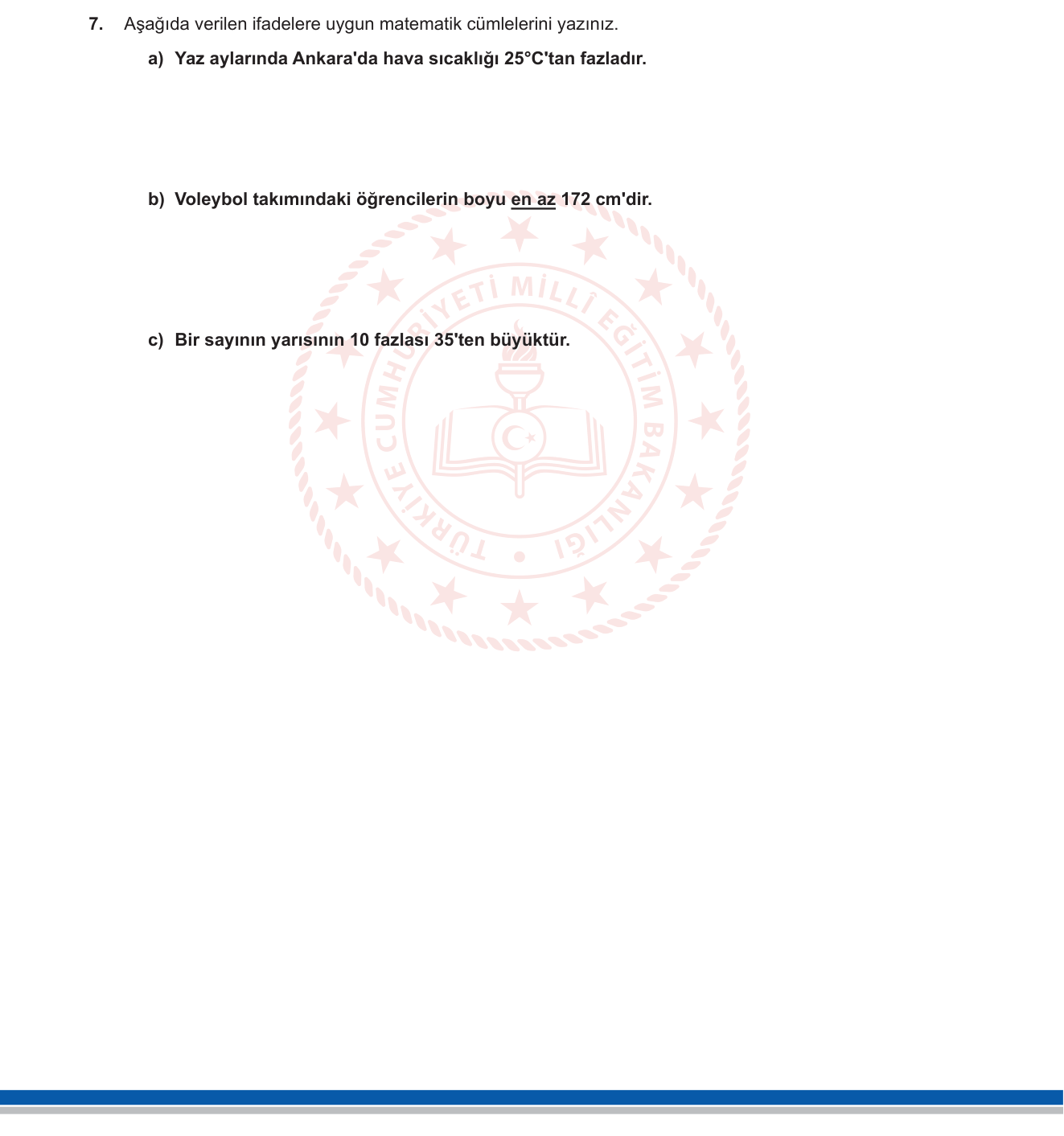 Matematik sorusu 7 — 