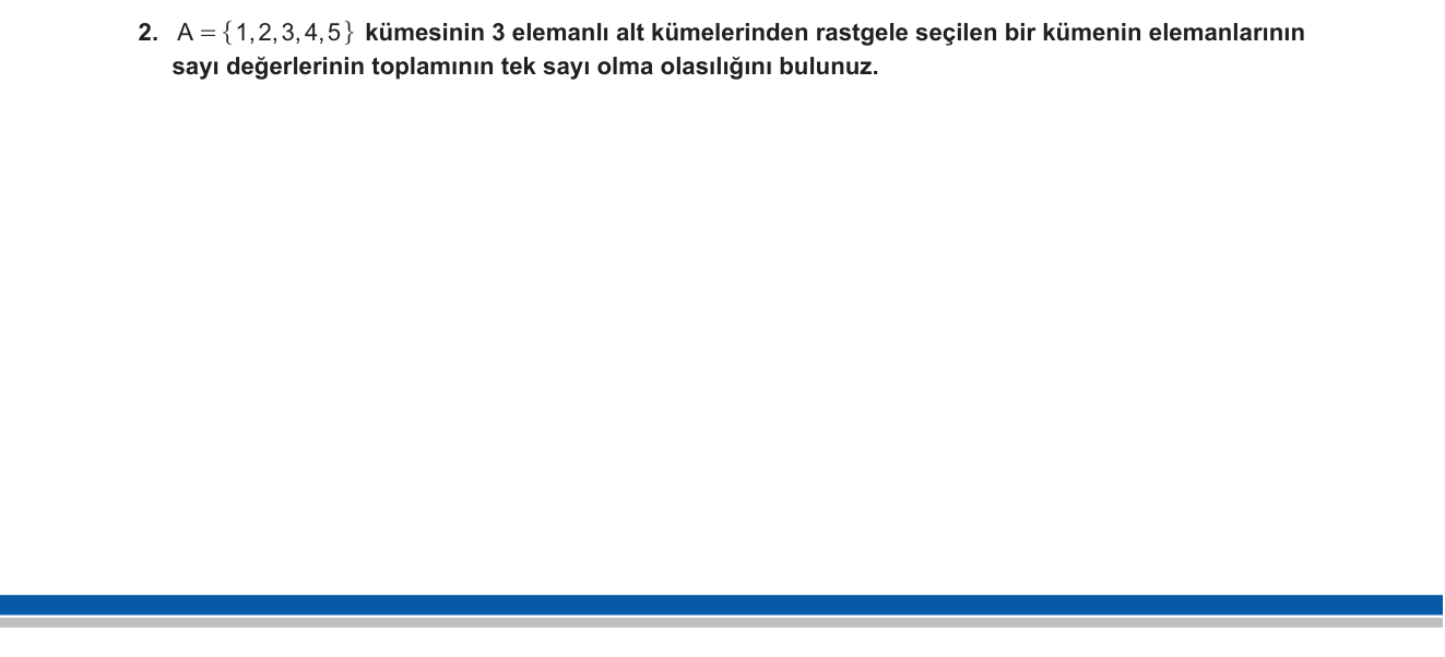 Matematik sorusu 17 — Kombinasyon — Olasılık (Parite Analizi)