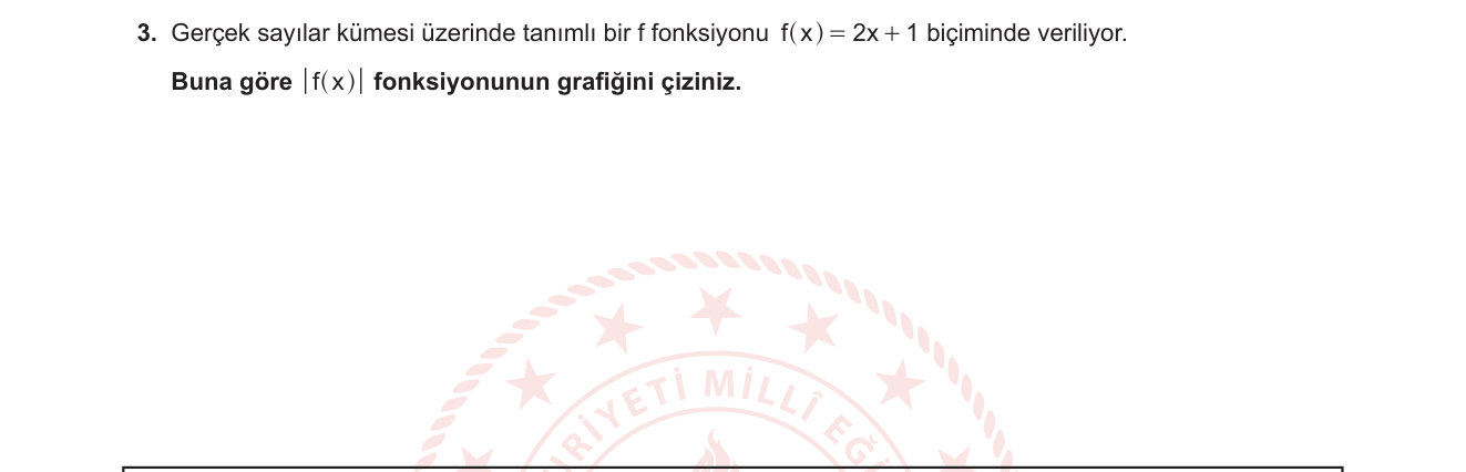Matematik sorusu 3 — Fonksiyonlar — Mutlak Değer Fonksiyonunun Grafiği