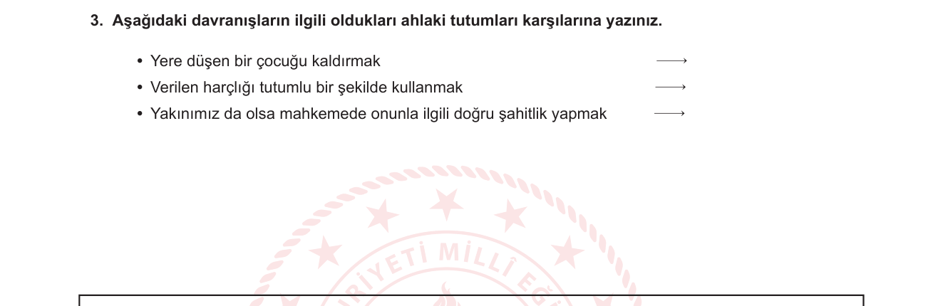 Din Kültürü ve Ahlak Bilgisi sorusu 3 — 