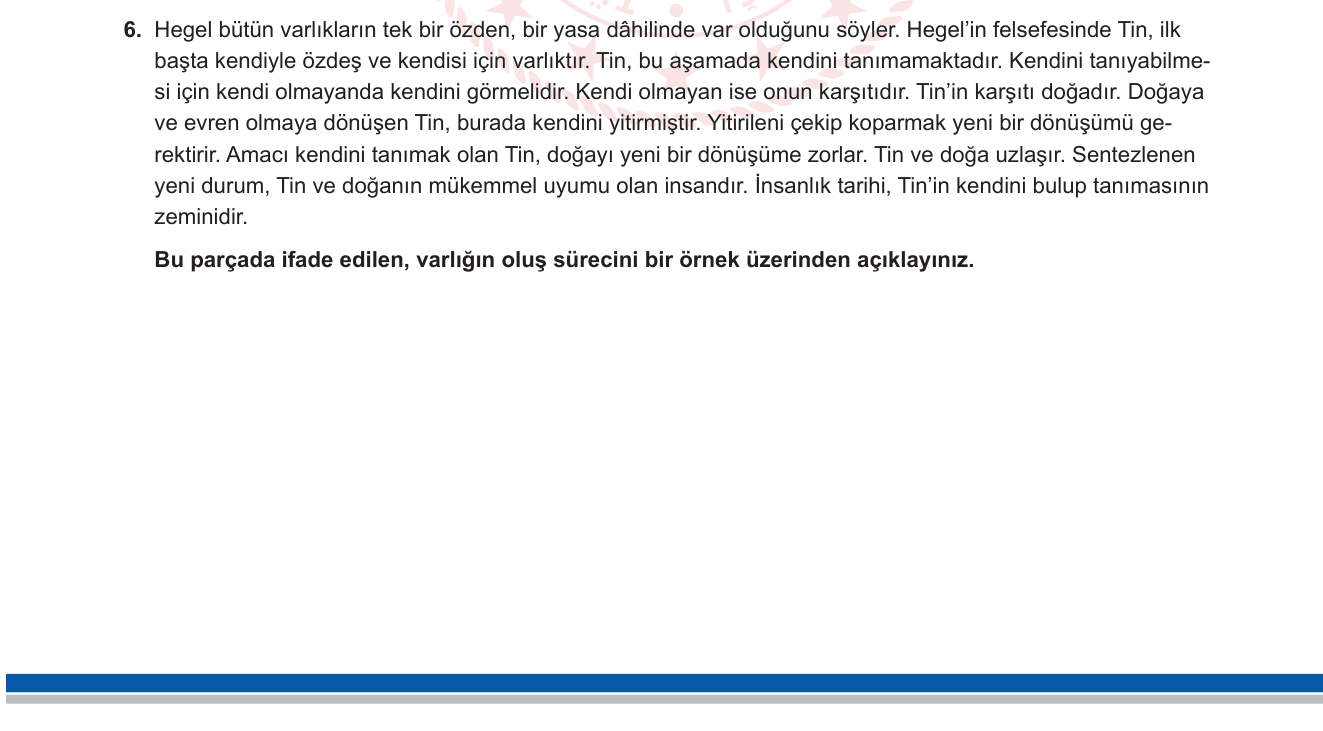 Felsefe sorusu 6 — 