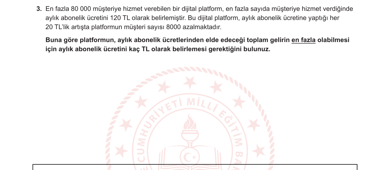 Matematik sorusu 25 — 