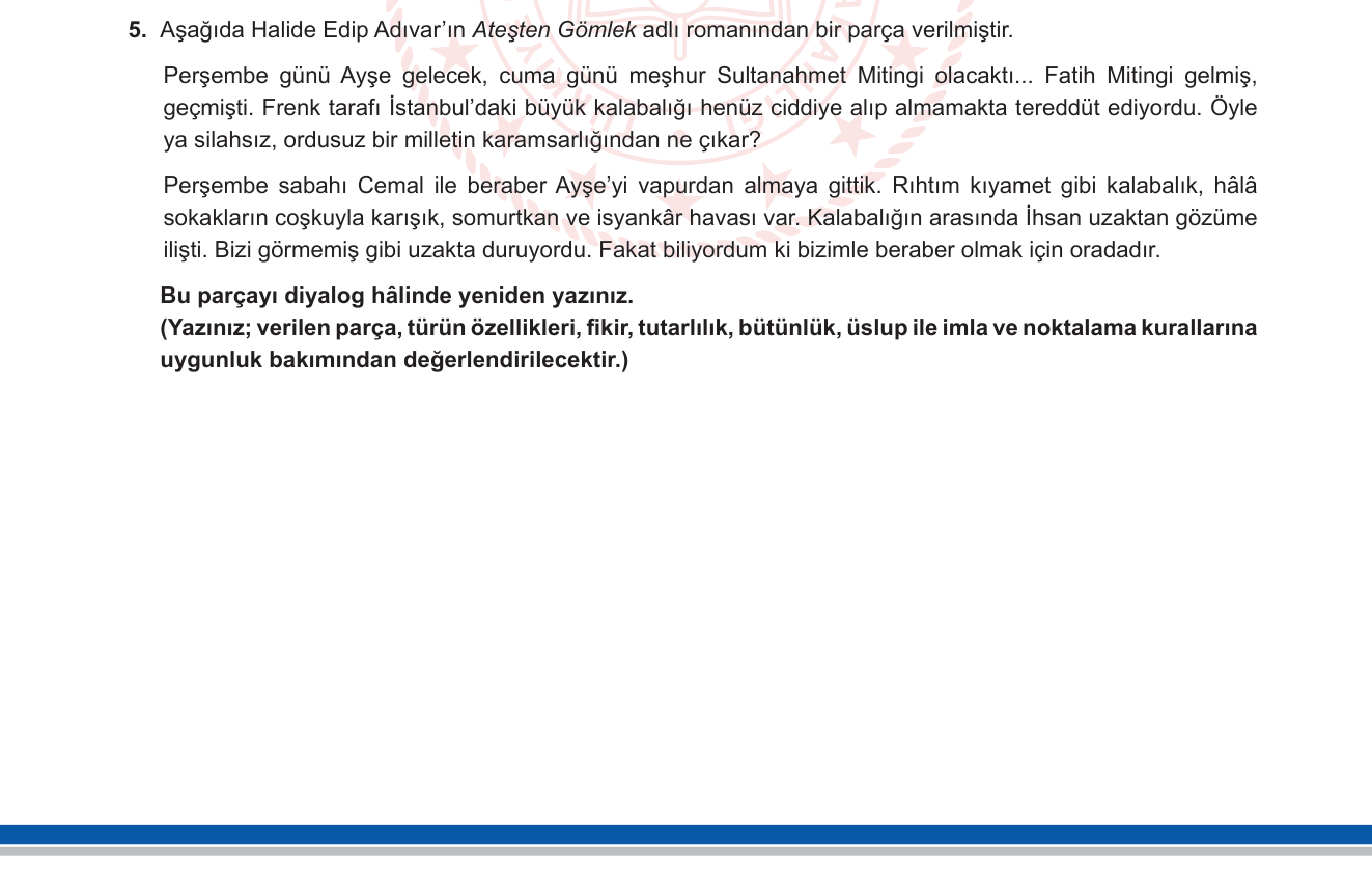 Türk Dili ve Edebiyatı sorusu 4 — 