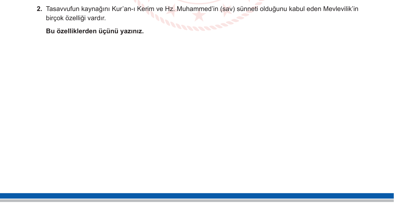Din Kültürü ve Ahlak Bilgisi sorusu 2 — 