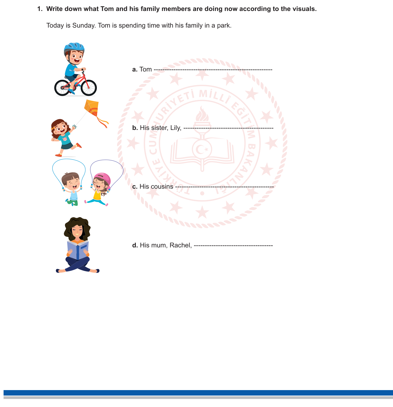 İngilizce sorusu 10 — Present Continuous Tense — Şimdiki Süregelen Zaman (6. sınıf)