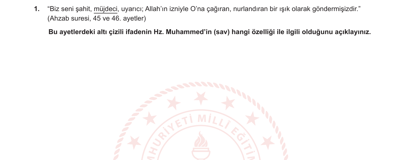 Din Kültürü ve Ahlak Bilgisi sorusu 11 — 