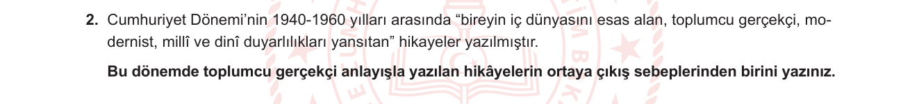 Türk Dili ve Edebiyatı sorusu 10 — Cumhuriyet Dönemi Türk edebiyatı: toplumcu gerçekçilik (1940-1960)