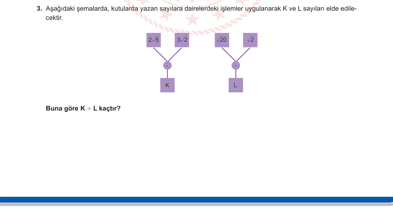 Matematik sorusu 17 — Köklü İfadeler — Çarpma ve Bölme