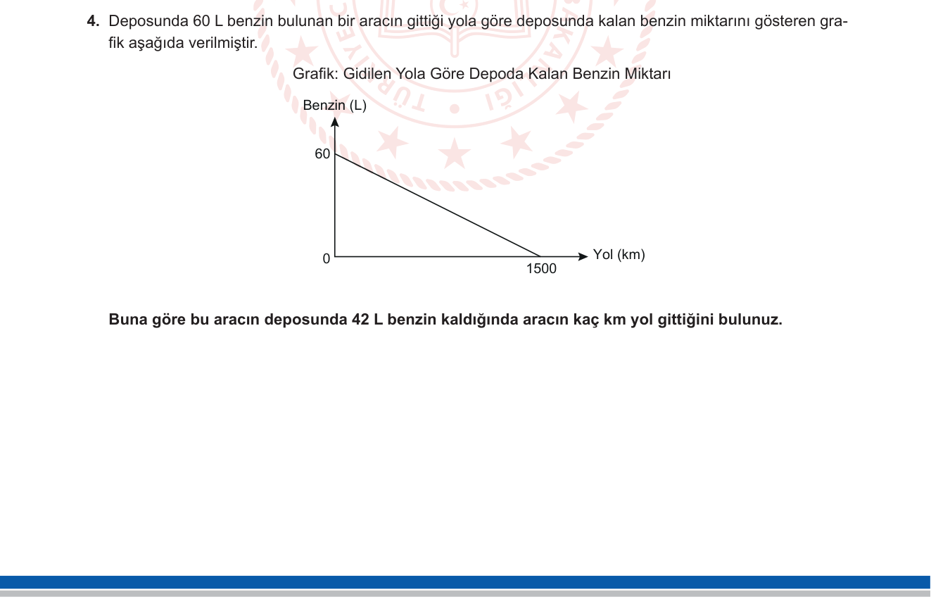 Matematik sorusu 4 — Doğrusal Fonksiyonlar ve Grafikleri