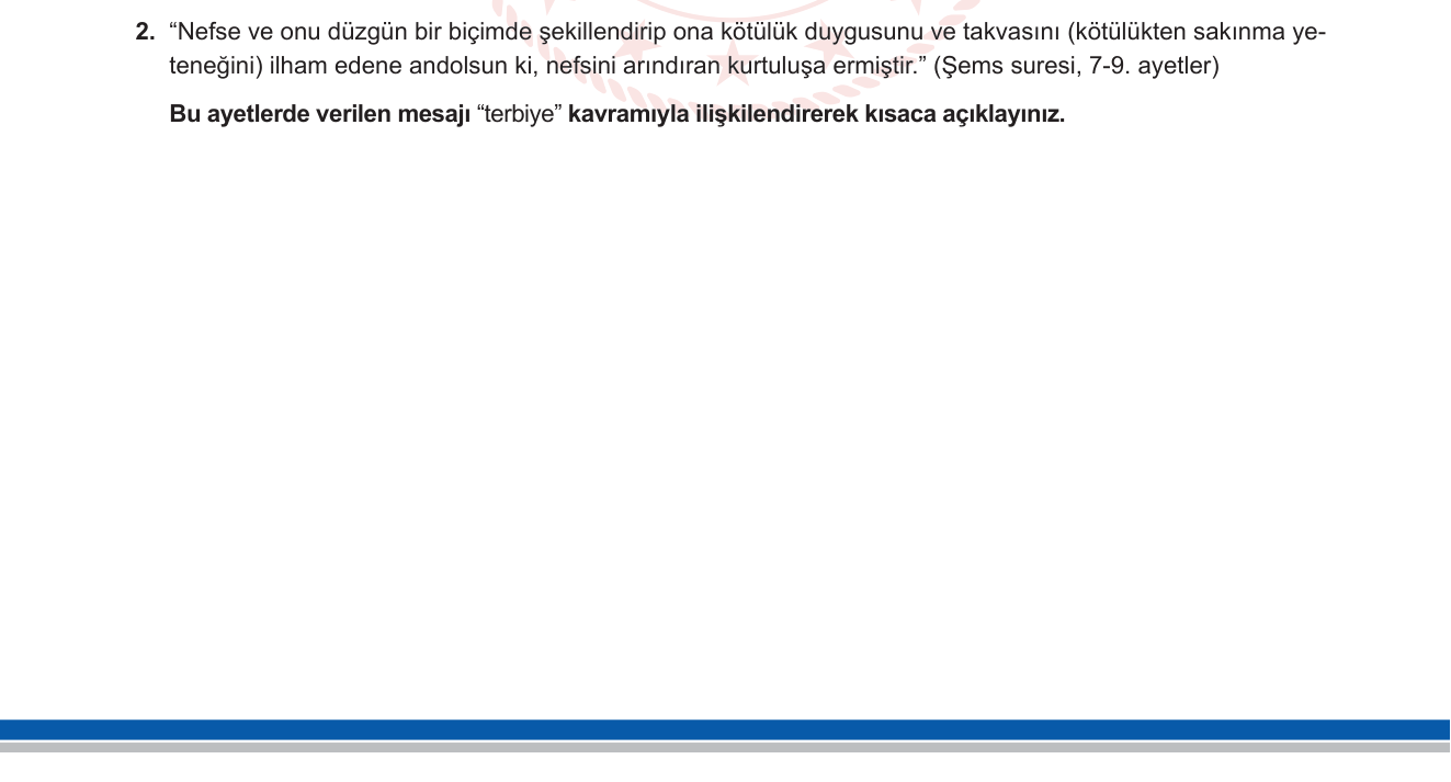 Din Kültürü ve Ahlak Bilgisi sorusu 15 — 