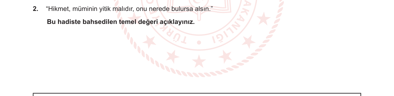 Din Kültürü ve Ahlak Bilgisi sorusu 6 — 